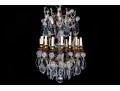 Marvelous Semi-antique Brass Sixteen Light Brass And Crystal Chandelier
