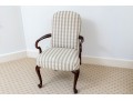Queen Anne Style Mahogany Upholstered Armchair