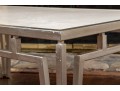 Mid-Century Modern Crema Marfil Top Cocktail Table