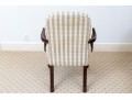 Queen Anne Style Mahogany Upholstered Armchair