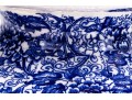 Large English Royal Doulton Footed Blue And White Ceramic Centerpiece Or Punch Bowl