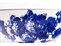 Large English Royal Doulton Footed Blue And White Ceramic Centerpiece Or Punch Bowl