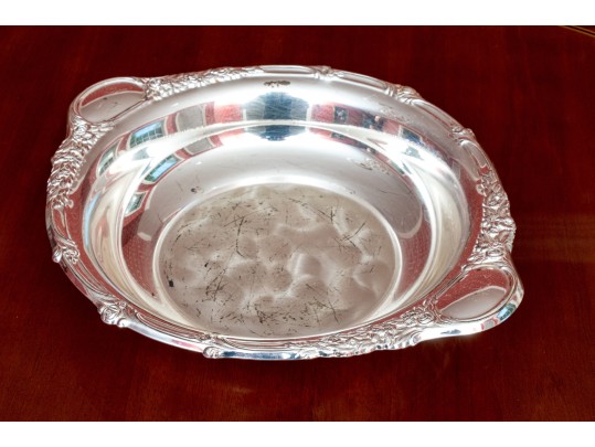 Gorham Brass Two Handled Serving Tray With Tarnish Resistant Silverplated Bowl