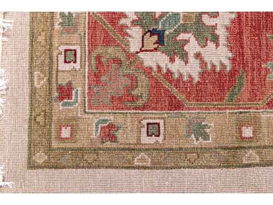 Hand Knotted Wool Flat Weave Indo-Persian Heriz Carpet, 14' X 10'