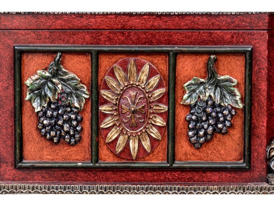 Ornately Decorative Hinged Jewelry Casket With Elephant Motifs