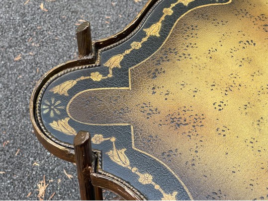 Chinoiserie Faux Bois Gilded Iron And Tole Cocktail Table, Likely Maitland-Smith