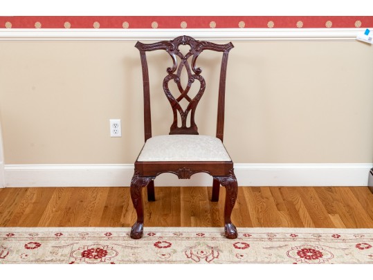 Quality Set Of Eight Mahogany Chippendale Style Dining Chairs