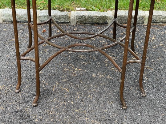 Chinoiserie Faux Bois Gilded Iron And Tole Cocktail Table, Likely Maitland-Smith