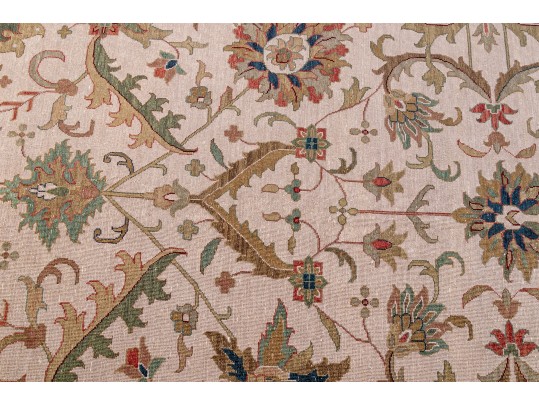 Hand Knotted Wool Flat Weave Indo-Persian Heriz Carpet, 14' X 10'