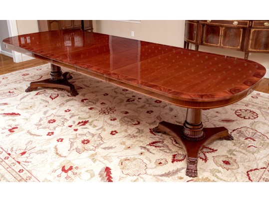 Kindel Furniture Regency Mahogany Double Pedestal Extension Dining Table
