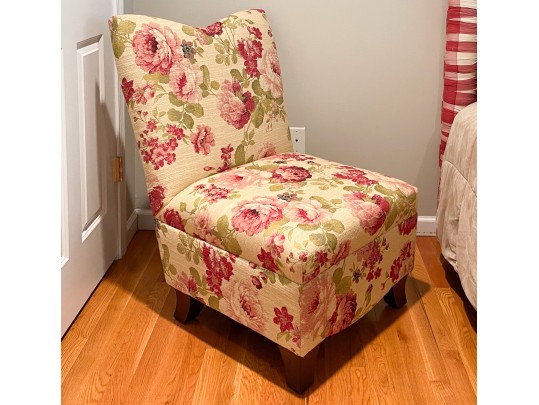 Victorian Chic Floral Upholstered Accent Lounge Chair
