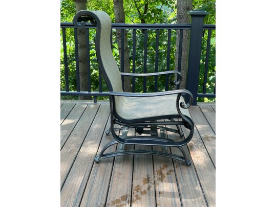 Set Of Four Sunbrella Outdoor Glider Armchairs