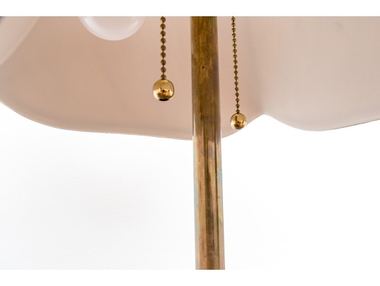 Stylish Gilt Artichoke Form Table Lamp On A Marble Base