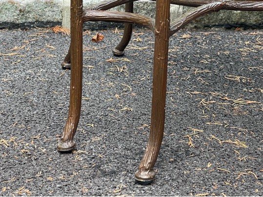 Chinoiserie Faux Bois Gilded Iron And Tole Cocktail Table, Likely Maitland-Smith