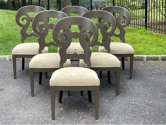 Set Of Six Stanley Wayfarer Style Dining Chairs