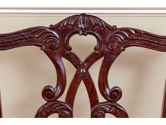 Quality Set Of Eight Mahogany Chippendale Style Dining Chairs