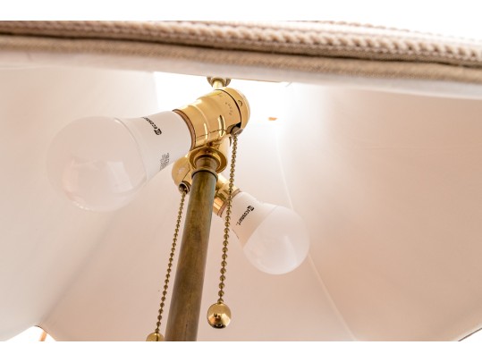 Stylish Gilt Artichoke Form Table Lamp On A Marble Base