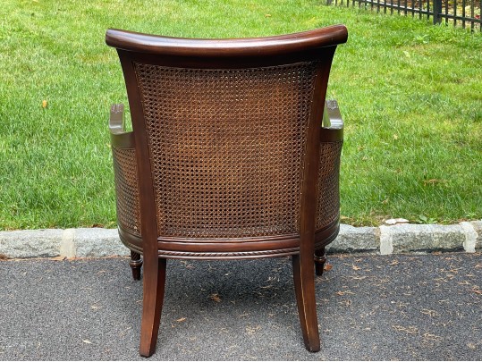 Persnickety British Colonial Style Caned Armchair