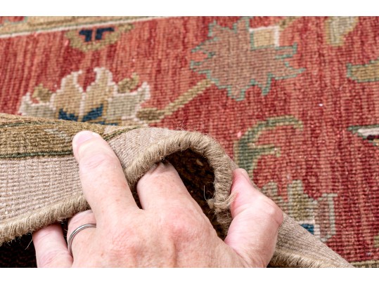 Hand Knotted Wool Flat Weave Indo-Persian Heriz Carpet, 14' X 10'