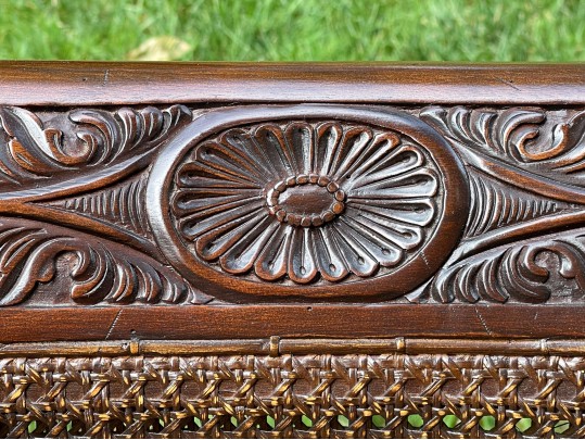Persnickety British Colonial Style Caned Armchair