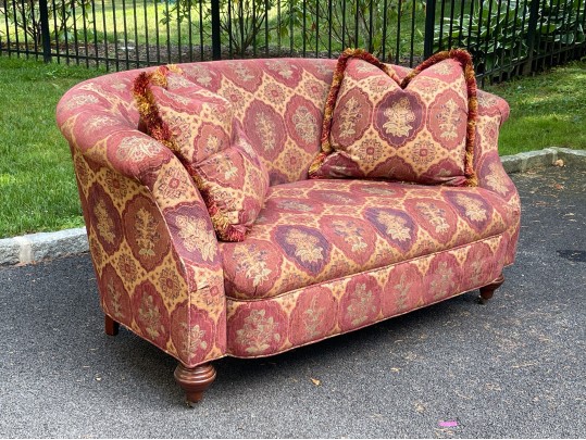 Stylish Art Deco Style Down Upholstered Settee 