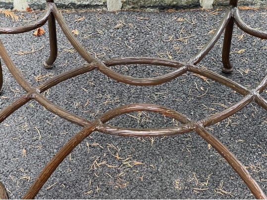 Chinoiserie Faux Bois Gilded Iron And Tole Cocktail Table, Likely Maitland-Smith
