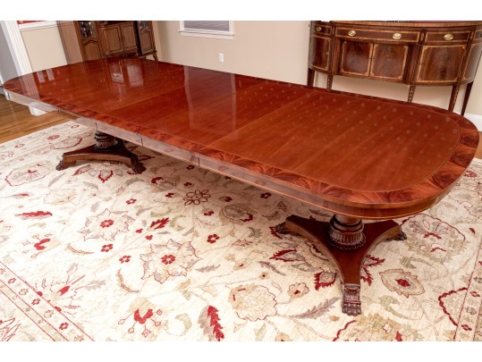 Kindel Furniture Regency Mahogany Double Pedestal Extension Dining Table