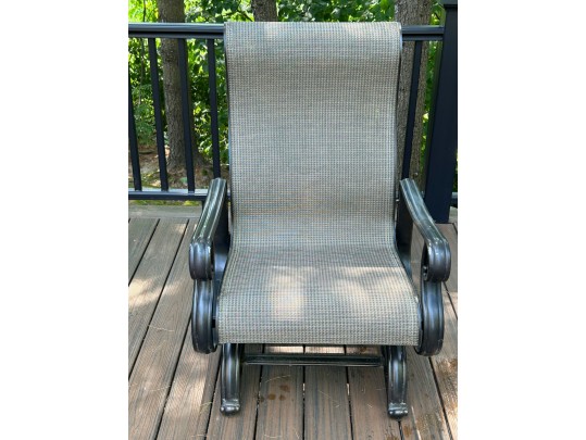 Set Of Four Sunbrella Outdoor Glider Armchairs