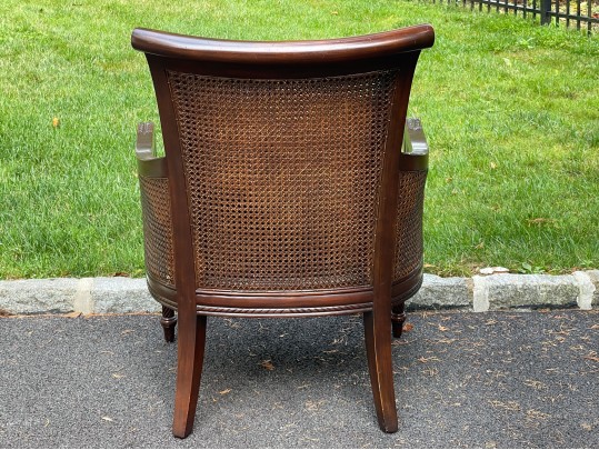 Persnickety British Colonial Style Caned Armchair