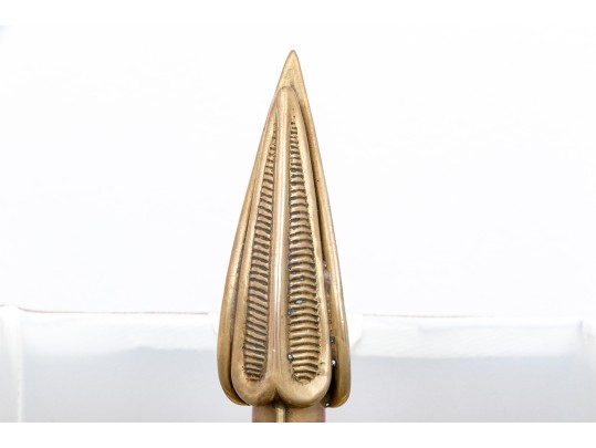Stylish Gilt Artichoke Form Table Lamp On A Marble Base