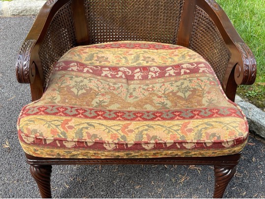 Persnickety British Colonial Style Caned Armchair