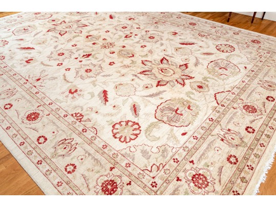 Hand Knotted Wool Oushak Style Carpet, 15'-7