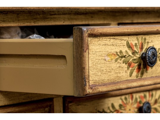 Paint Finished Provincial Style Console Table