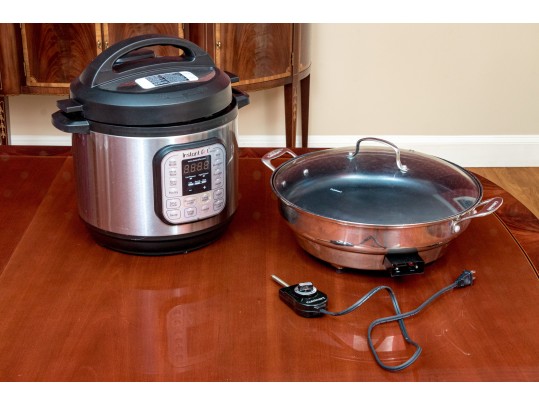 Kitchen Lot With Instant Pot And Cuisinart Electric Skillet With Lid