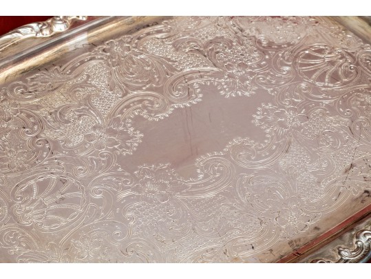 Gorham Brass Two Handled Serving Tray With Tarnish Resistant Silverplated Bowl