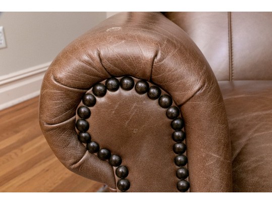 Bernhardt Pair Of Luxurious Reclining Leather Upholstered Lounge Chairs