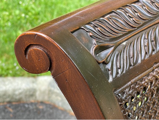 Persnickety British Colonial Style Caned Armchair
