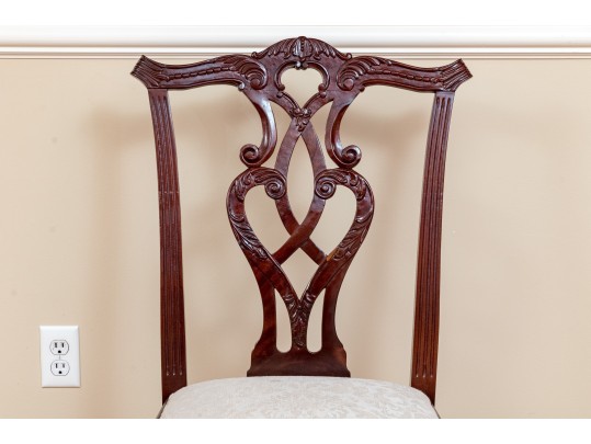Quality Set Of Eight Mahogany Chippendale Style Dining Chairs
