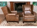 Bernhardt Pair Of Luxurious Reclining Leather Upholstered Lounge Chairs