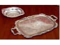 Gorham Brass Two Handled Serving Tray With Tarnish Resistant Silverplated Bowl