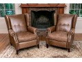 Bernhardt Pair Of Luxurious Reclining Leather Upholstered Lounge Chairs