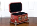 Ornately Decorative Hinged Jewelry Casket With Elephant Motifs