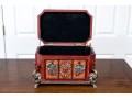 Ornately Decorative Hinged Jewelry Casket With Elephant Motifs