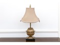Stylish Gilt Artichoke Form Table Lamp On A Marble Base