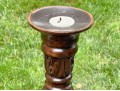 Decorative Set Of Three Carved Floor Pricket Candlesticks