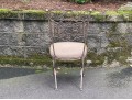 Art Nouveau Style Upholstered Wrought Iron Bistro Side Chair