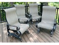Set Of Four Sunbrella Outdoor Glider Armchairs