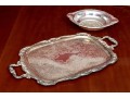 Gorham Brass Two Handled Serving Tray With Tarnish Resistant Silverplated Bowl