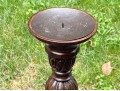 Decorative Set Of Three Carved Floor Pricket Candlesticks