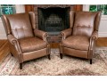 Bernhardt Pair Of Luxurious Reclining Leather Upholstered Lounge Chairs
